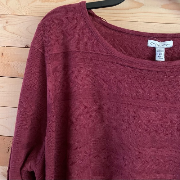 NWT Croft&Barrow Knit Purple Top plus size 2X - Picture 2 of 9